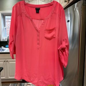 GUC Torrid Harper Pink Woven Top Plus Size 1X